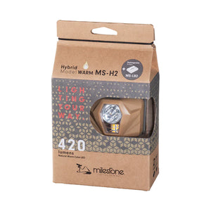 MILESTONE ヘッドランプ MS-H2 ハイブリッドモデル・ウォーム（充電池・乾電池併用モデル：電球色 約420ルーメン）